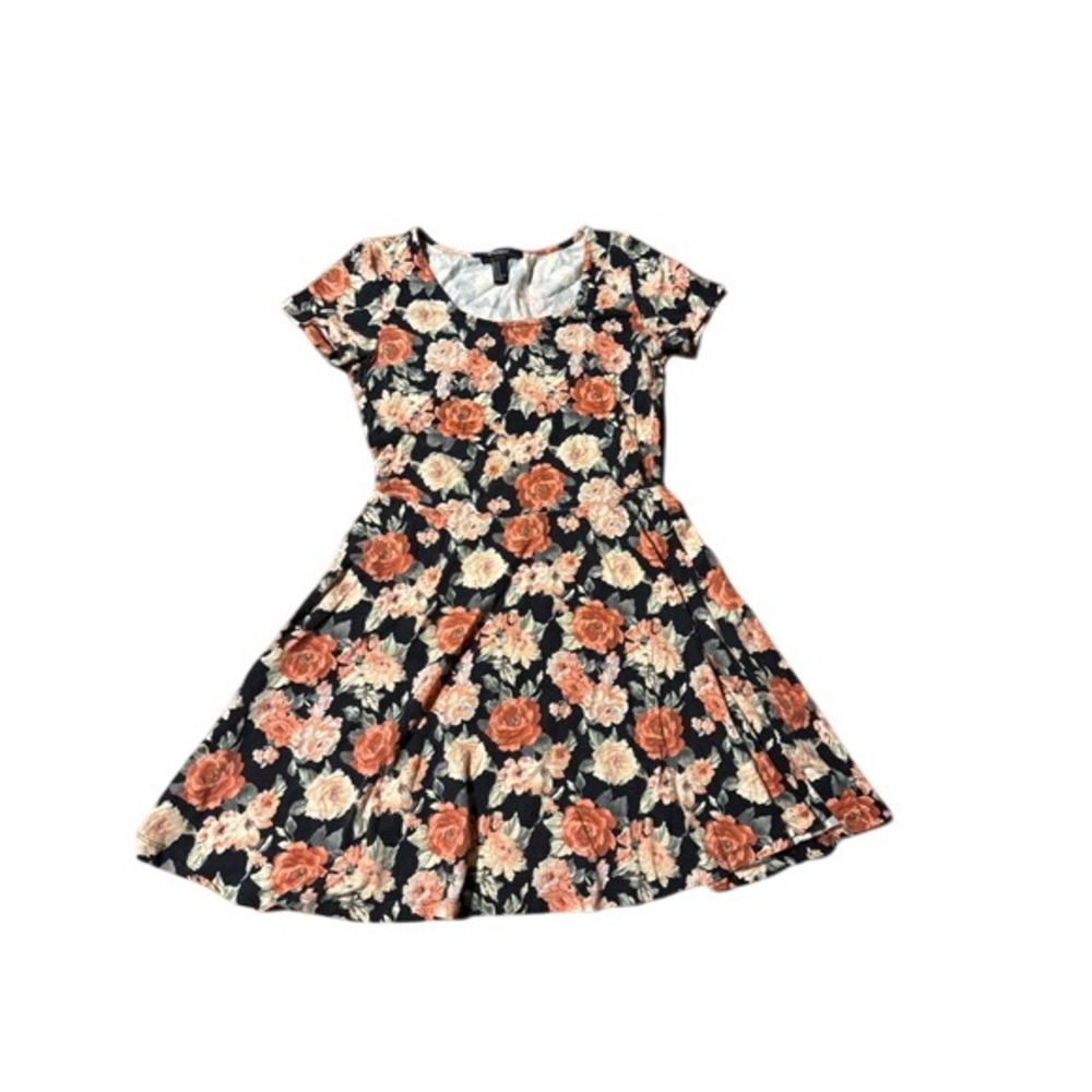 Vtg Forever 21 Floral Print‎ Fit and Flare Dress | Short Sleeve | Womens Size M